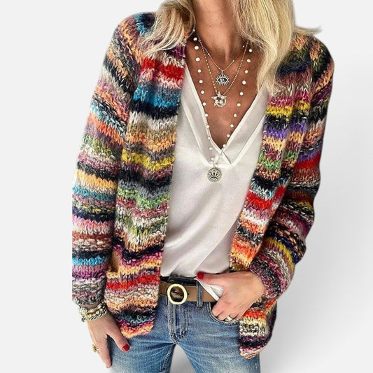 Duvrier | Women's Open Front Colourful Knit Cardigan