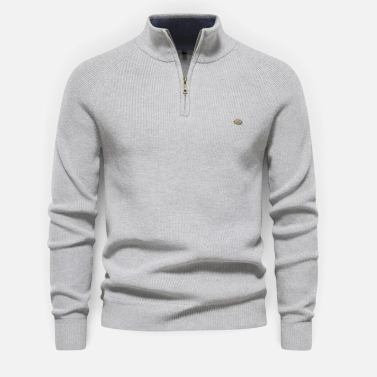Duvrier | Men's Quarter Zip Ribbed Knit Sweater