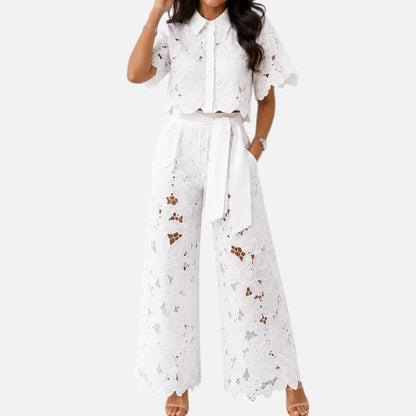 Duvrier | Women’s Elegant Flowy Floral Lace Set