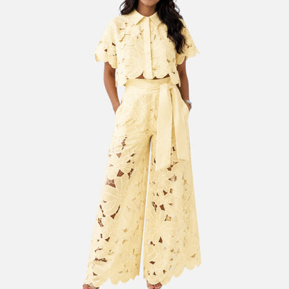 Duvrier | Women’s Elegant Flowy Floral Lace Set