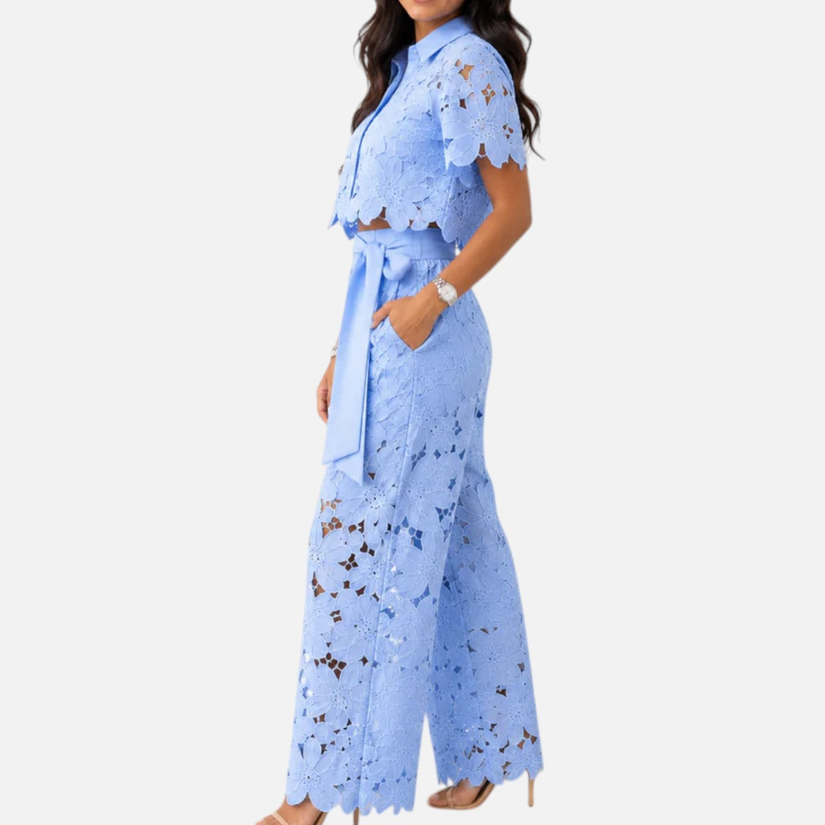 Duvrier | Women’s Elegant Flowy Floral Lace Set