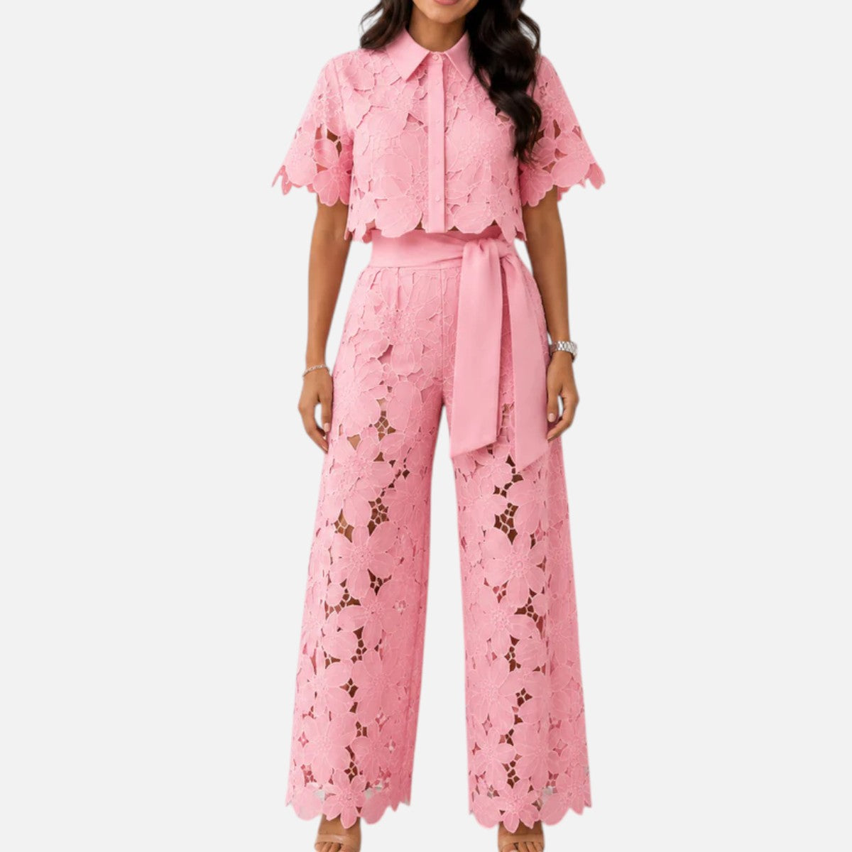 Duvrier | Women’s Elegant Flowy Floral Lace Set