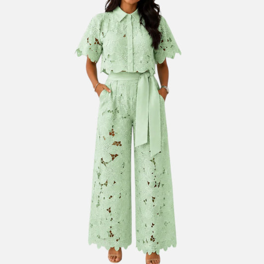 Duvrier | Women’s Elegant Flowy Floral Lace Set
