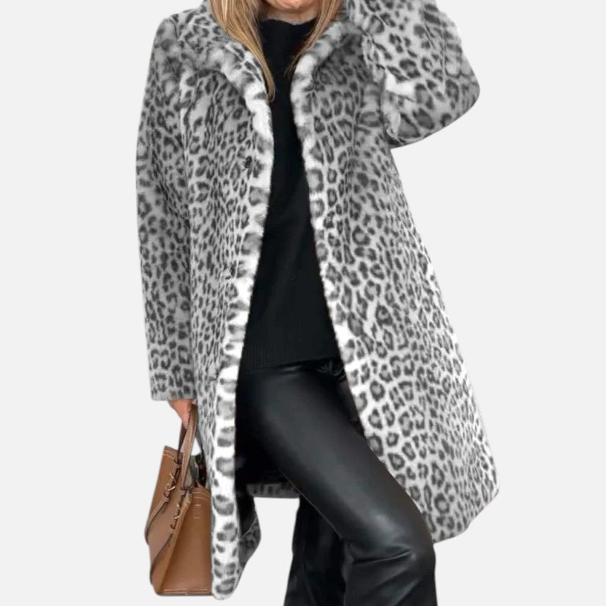Duvrier | Women's Leopard Print Long Coat