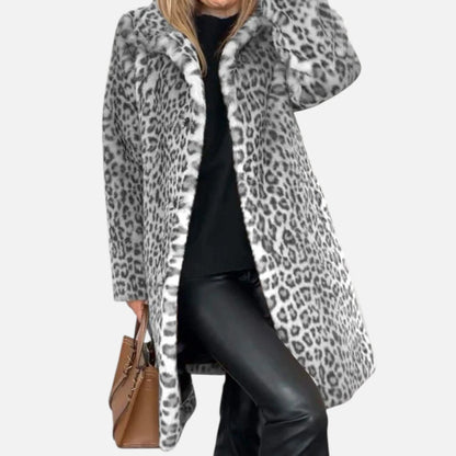 Duvrier | Women's Leopard Print Long Coat