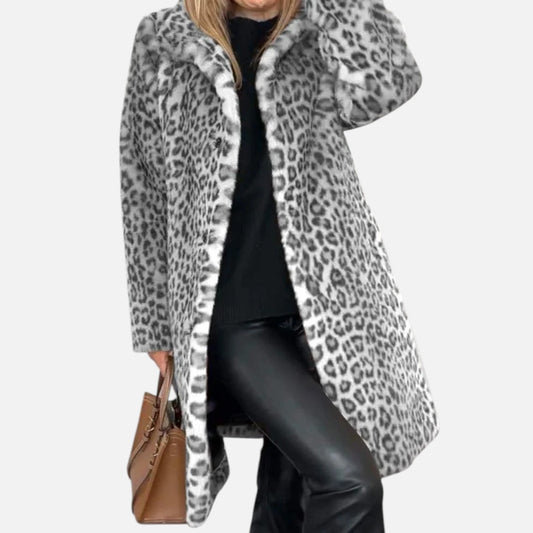 Duvrier | Women's Leopard Print Long Coat