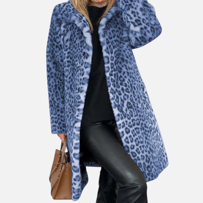 Duvrier | Women's Leopard Print Long Coat