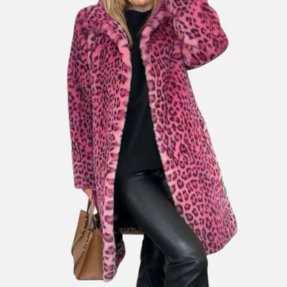 Duvrier | Women's Leopard Print Long Coat