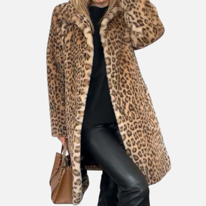 Duvrier | Women's Leopard Print Long Coat