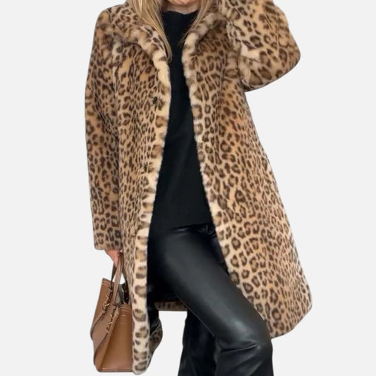 Duvrier | Women's Leopard Print Long Coat