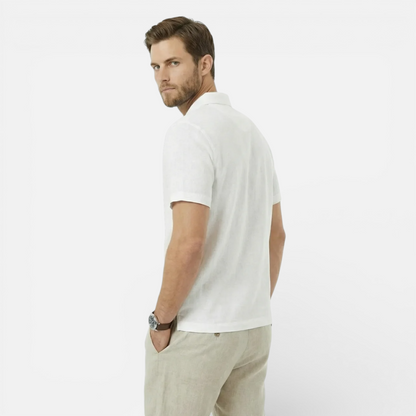 Duvrier | Men’s Lightweight Linen Polo Shirt- Breathable Holiday Wear