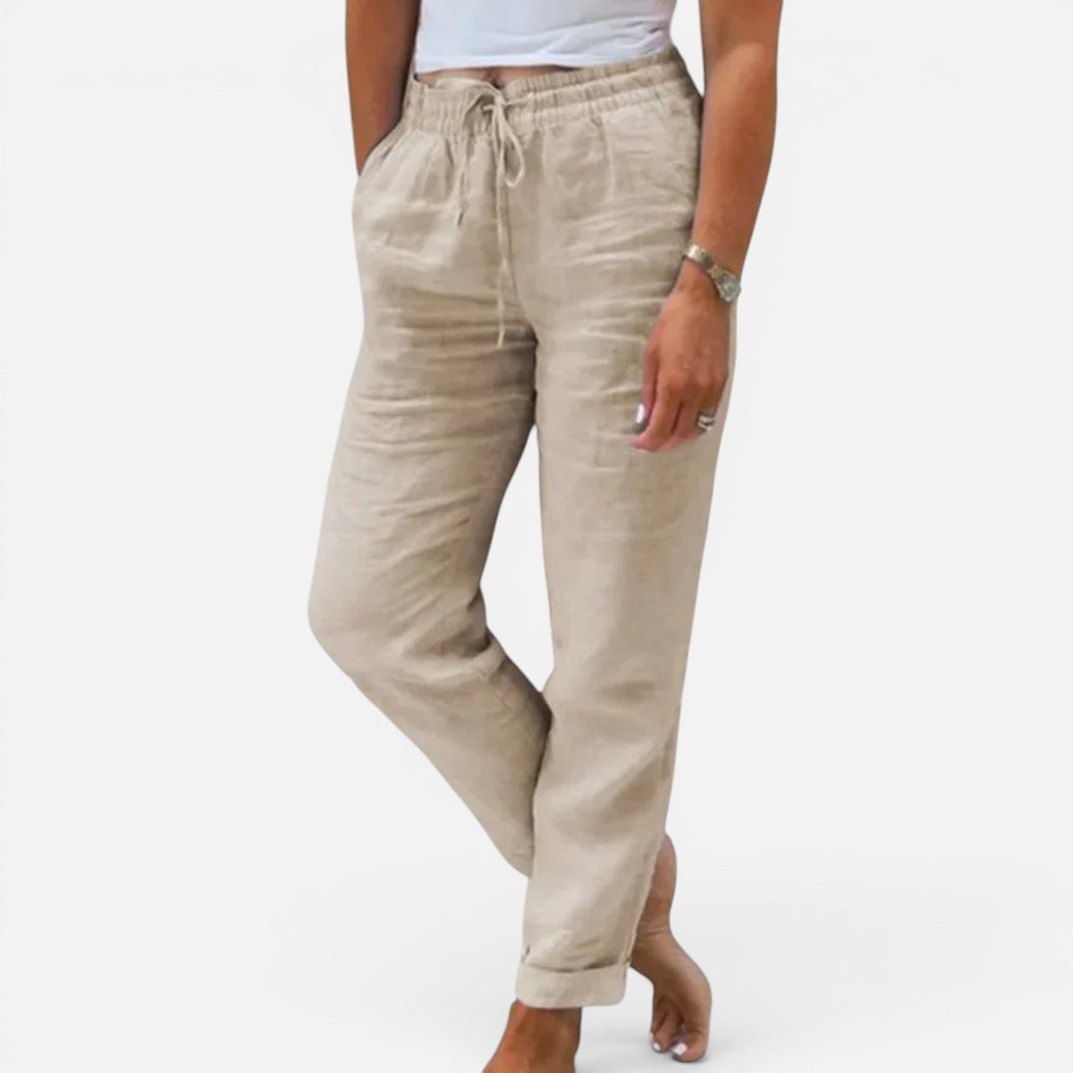 Duvrier | Women’s Linen Trousers - Relaxed Everyday Fit