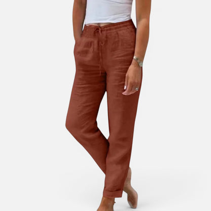Duvrier | Women’s Linen Trousers - Relaxed Everyday Fit