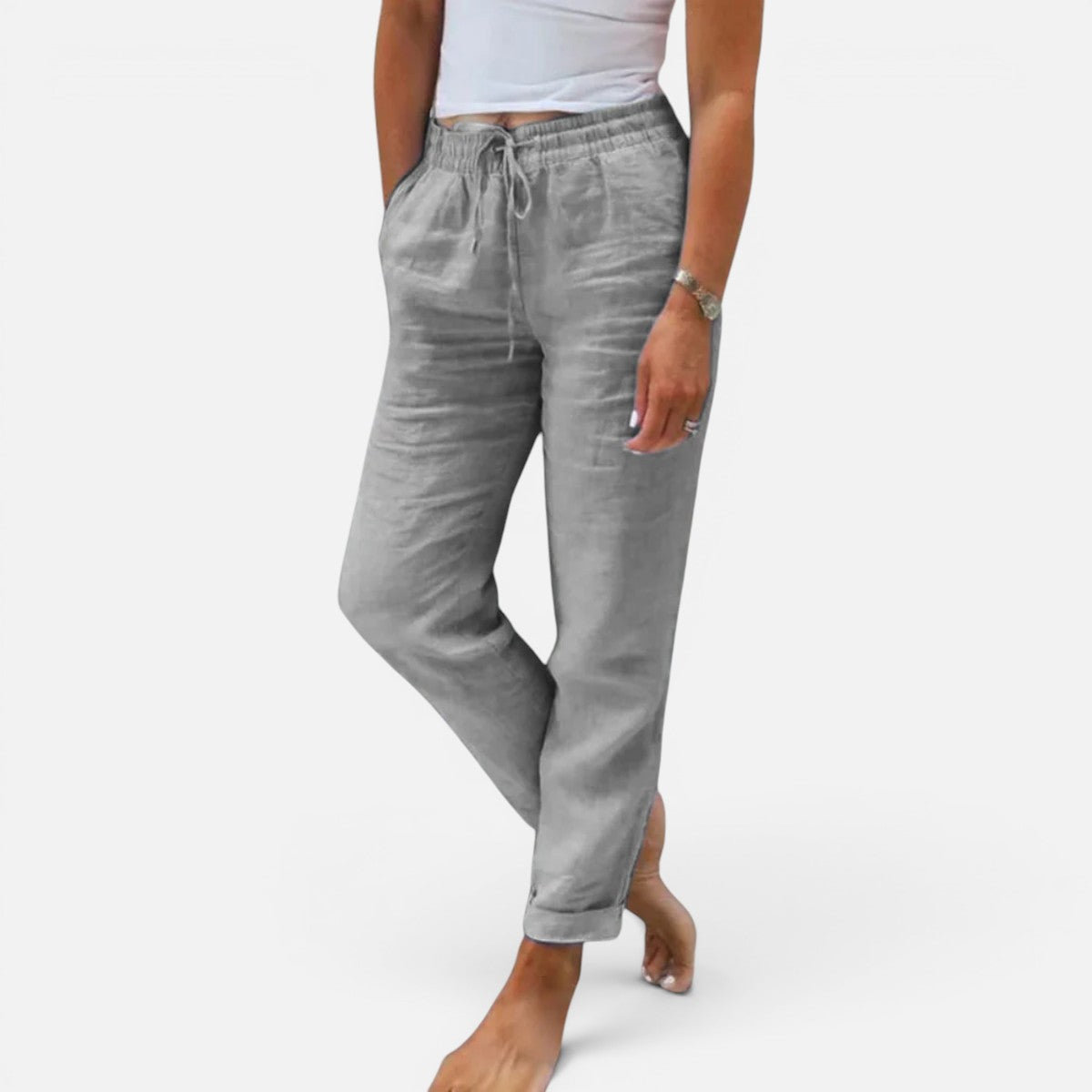 Duvrier | Women’s Linen Trousers - Relaxed Everyday Fit