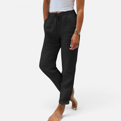 Duvrier | Women’s Linen Trousers - Relaxed Everyday Fit