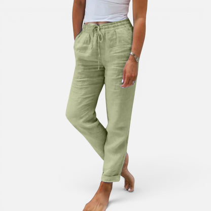Duvrier | Women’s Linen Trousers - Relaxed Everyday Fit