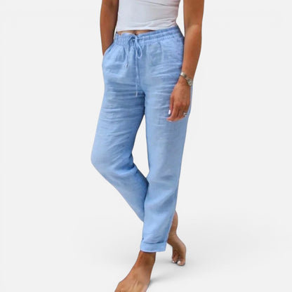 Duvrier | Women’s Linen Trousers - Relaxed Everyday Fit