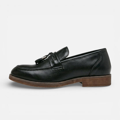 Duvrier | Men’s Classic Leather Tassel Loafers - Slip-On Formal Dress Shoes