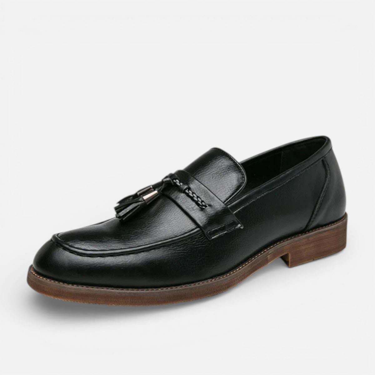 Duvrier | Men’s Classic Leather Tassel Loafers - Slip-On Formal Dress Shoes