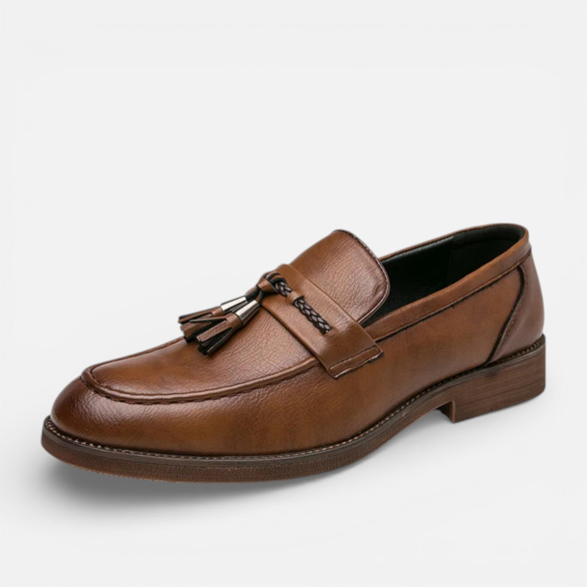 Duvrier | Men’s Classic Leather Tassel Loafers - Slip-On Formal Dress Shoes