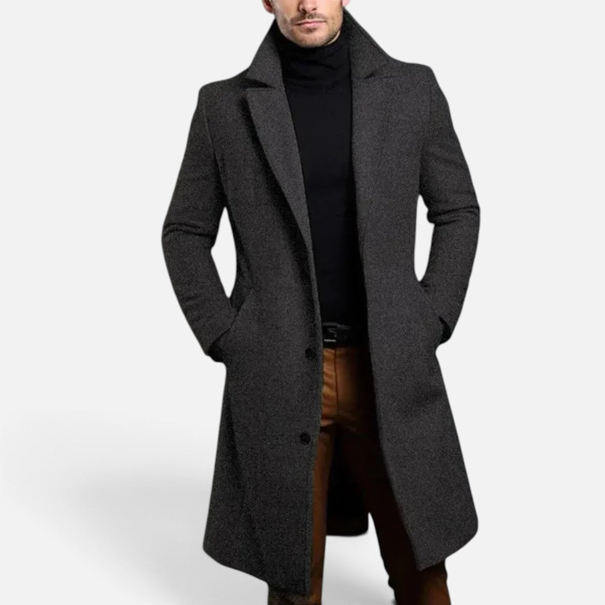 Duvrier | Men's Slim-Fit Long Overcoat