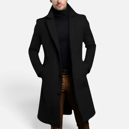 Duvrier | Men's Slim-Fit Long Overcoat