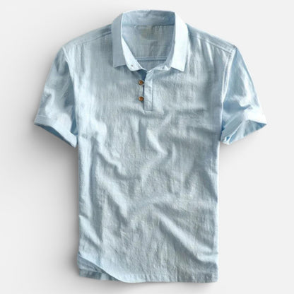 Duvrier | Men’s Lightweight Linen Polo Shirt- Breathable Holiday Wear
