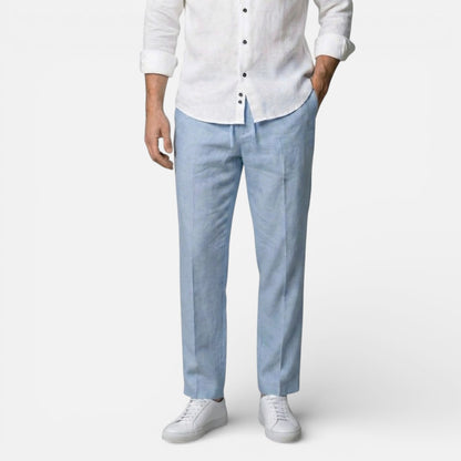 Duvrier | Men’s Breathable Linen Trousers - Comfortable Everyday Fit