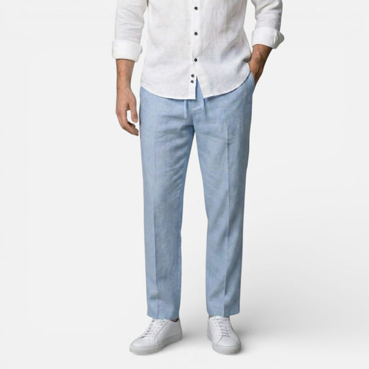 Duvrier | Men’s Breathable Linen Trousers - Comfortable Everyday Fit