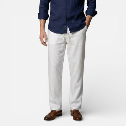 Duvrier | Men’s Breathable Linen Trousers - Comfortable Everyday Fit