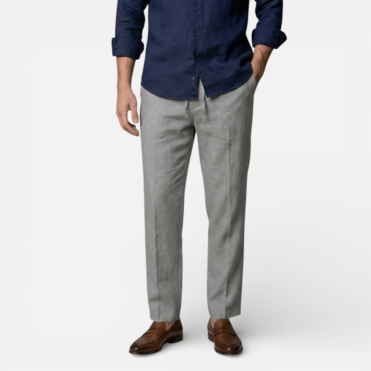 Duvrier | Men’s Breathable Linen Trousers - Comfortable Everyday Fit