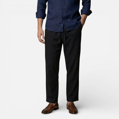 Duvrier | Men’s Breathable Linen Trousers - Comfortable Everyday Fit