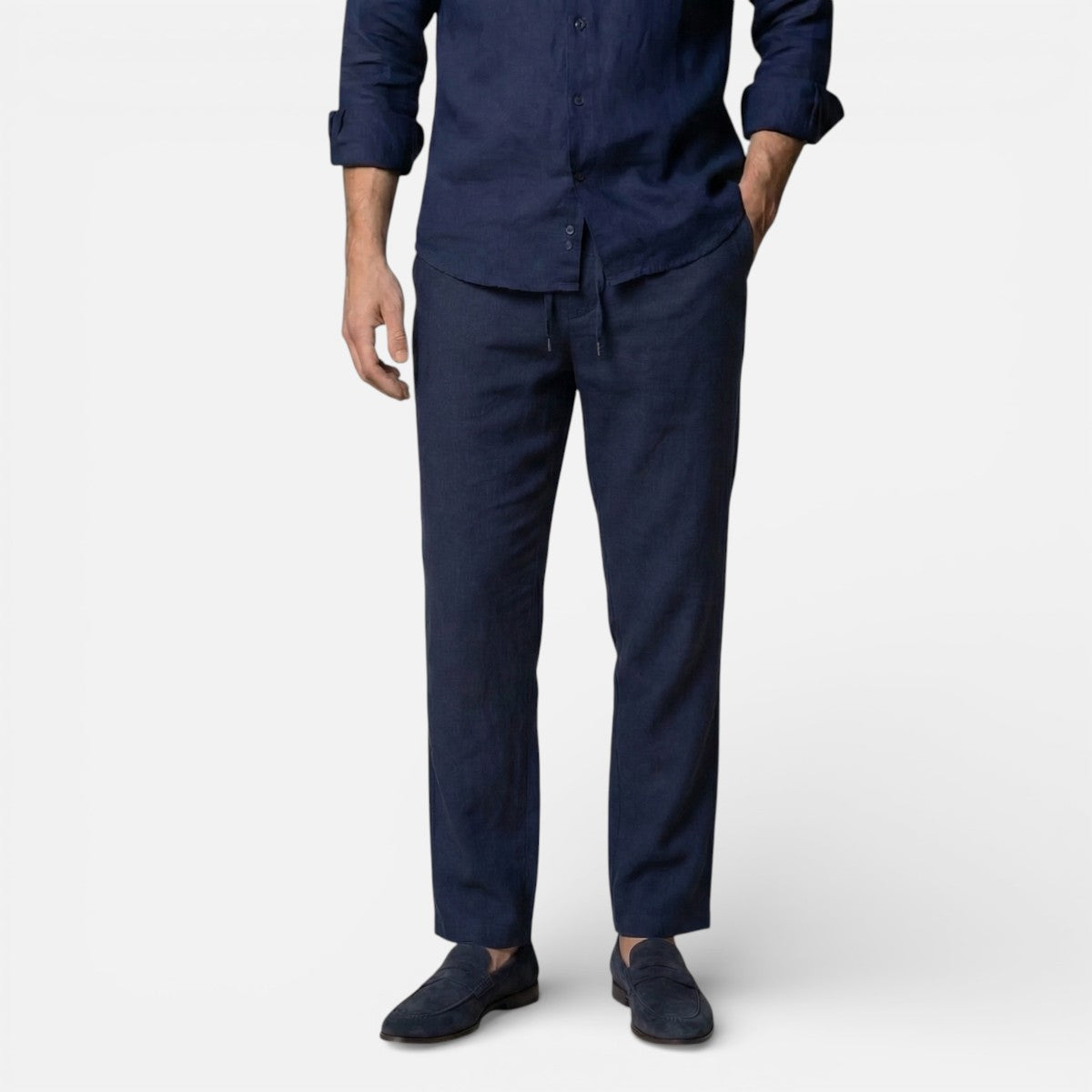 Duvrier | Men’s Breathable Linen Trousers - Comfortable Everyday Fit