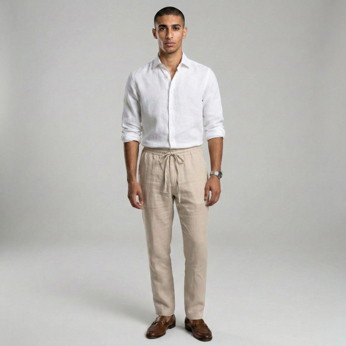 Duvrier | Men’s Breathable Linen Trousers - Comfortable Everyday Fit