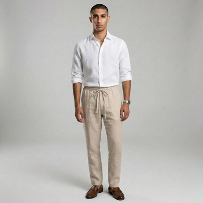 Duvrier | Men’s Breathable Linen Trousers - Comfortable Everyday Fit