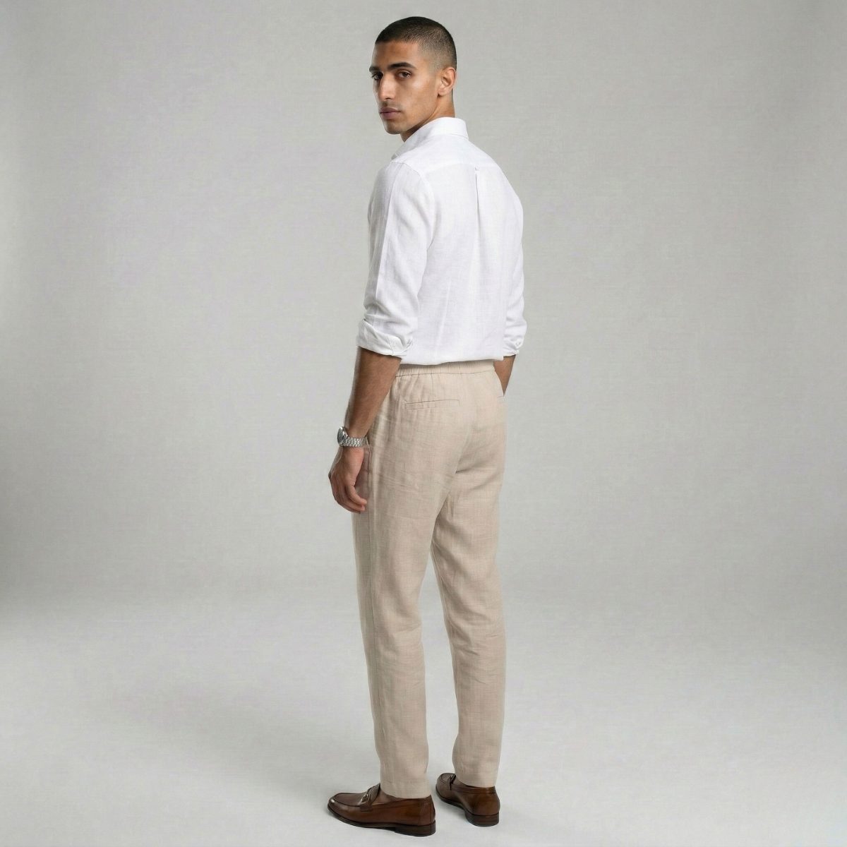 Duvrier | Men’s Breathable Linen Trousers - Comfortable Everyday Fit