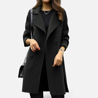 Duvrier | Women's Double Breasted Mid-Length Coat