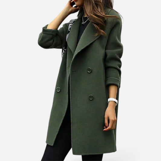 Duvrier | Women's Double Breasted Mid-Length Coat