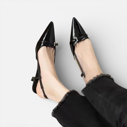 Duvrier | Women's Leather Mid Heels - Comfortable Office Wear