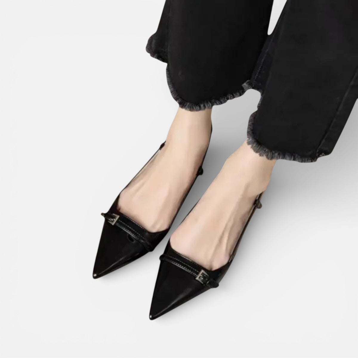 Duvrier | Women's Leather Mid Heels - Comfortable Office Wear