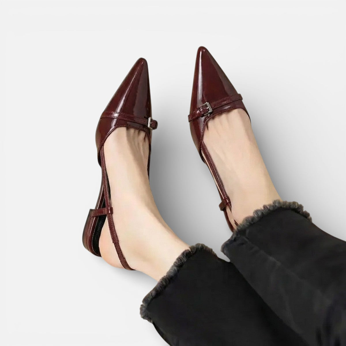 Duvrier | Women's Leather Mid Heels - Comfortable Office Wear