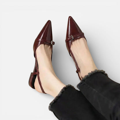 Duvrier | Women's Leather Mid Heels - Comfortable Office Wear