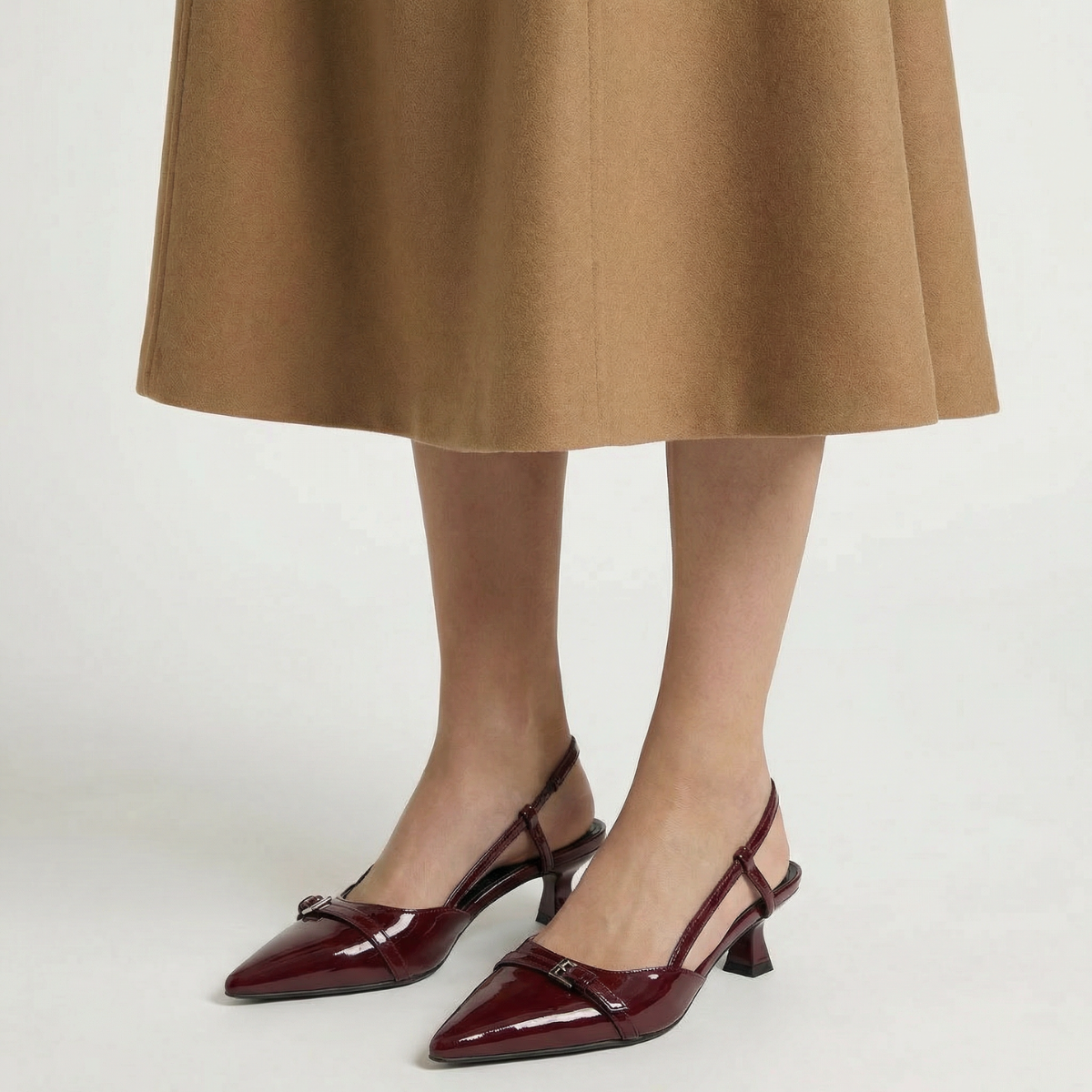 Duvrier | Women's Leather Mid Heels - Comfortable Office Wear