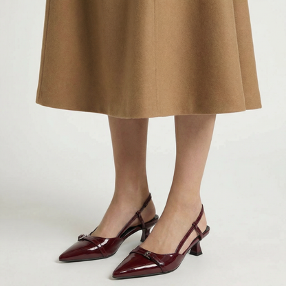 Duvrier | Women's Leather Mid Heels - Comfortable Office Wear