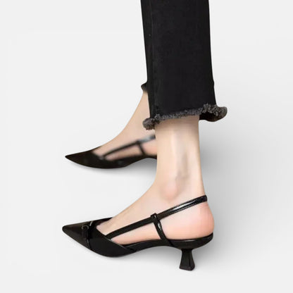 Duvrier | Women's Leather Mid Heels - Comfortable Office Wear
