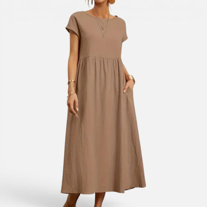 Duvrier | Women’s Casual Flowy Tummy Coverage Midi Dress