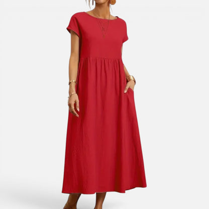 Duvrier | Women’s Casual Flowy Tummy Coverage Midi Dress