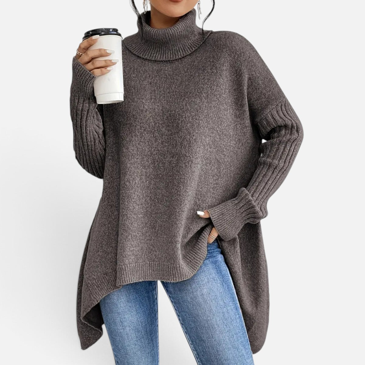 Duvrier | Women's Long Roll Neck Jumper