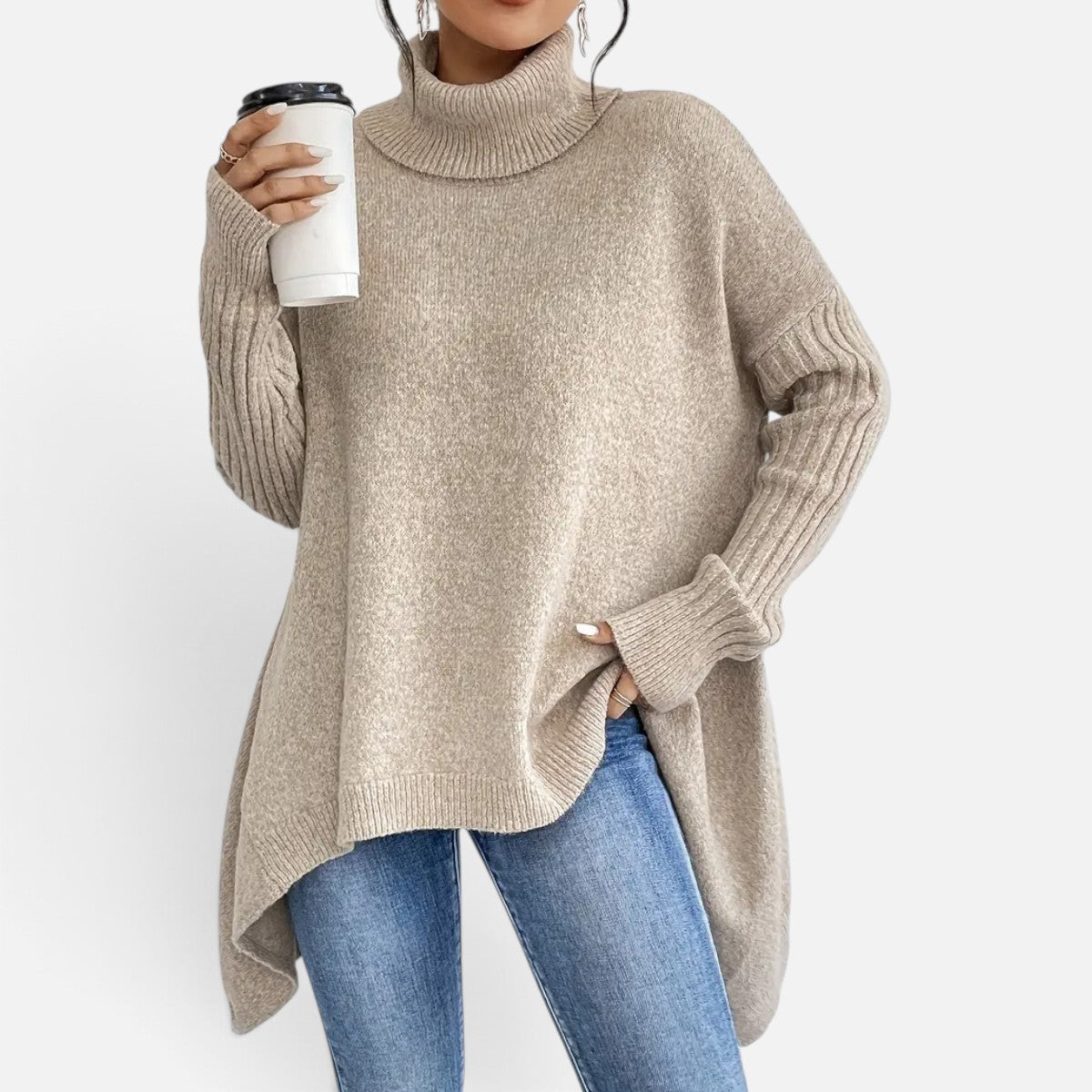 Duvrier | Women's Long Roll Neck Jumper