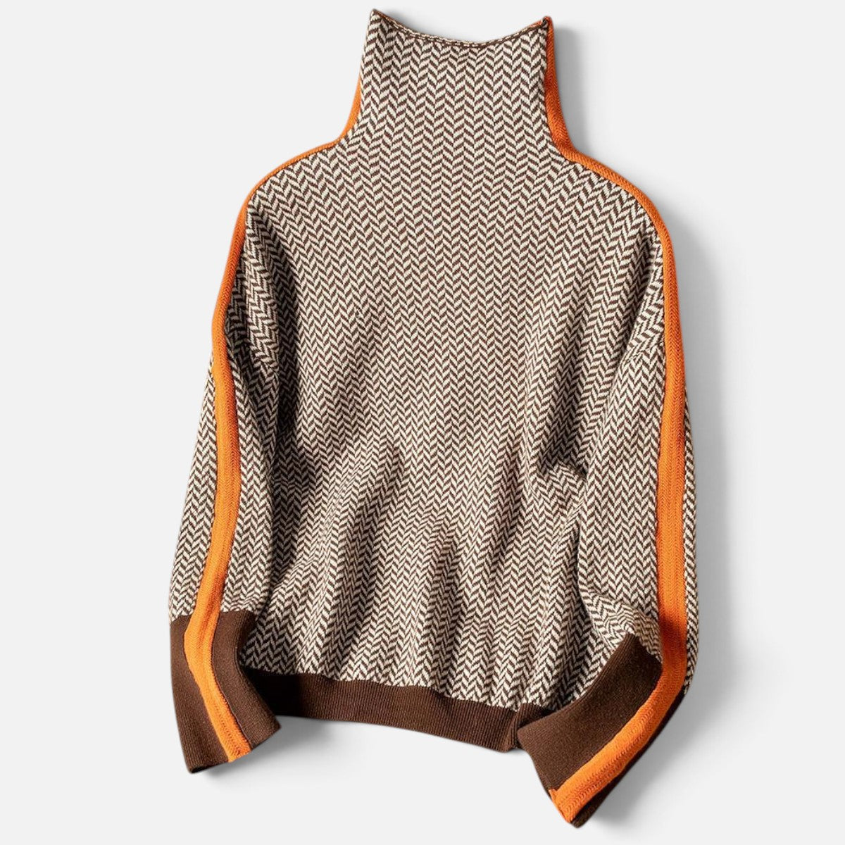 Duvrier | Women's Striped Roll Neck Jumper